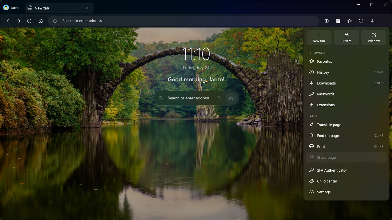 Another view of the ZenSurf interface.